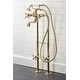 preview thumbnail 17 of 42, Kingston Brass Freestanding Clawfoot Tub Faucet Package with Supply Line in Matte Black