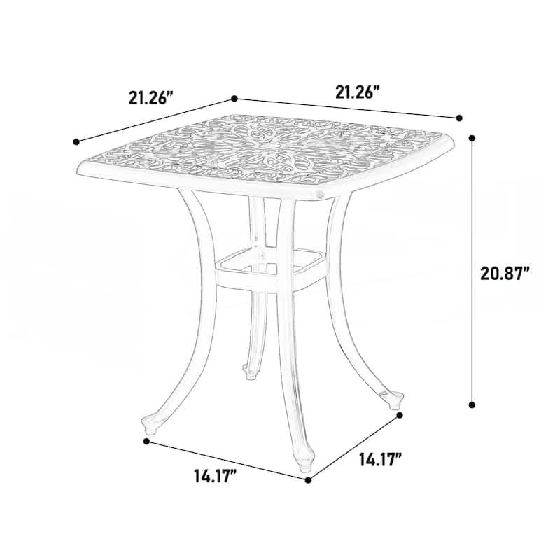 3 Piece Rustproof Cast Aluminum Patio Furniture Sets - White