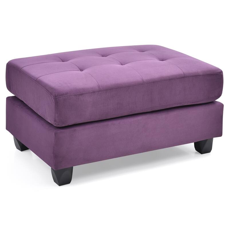 Upholstered Tufted Ottoman - 38" - Purple