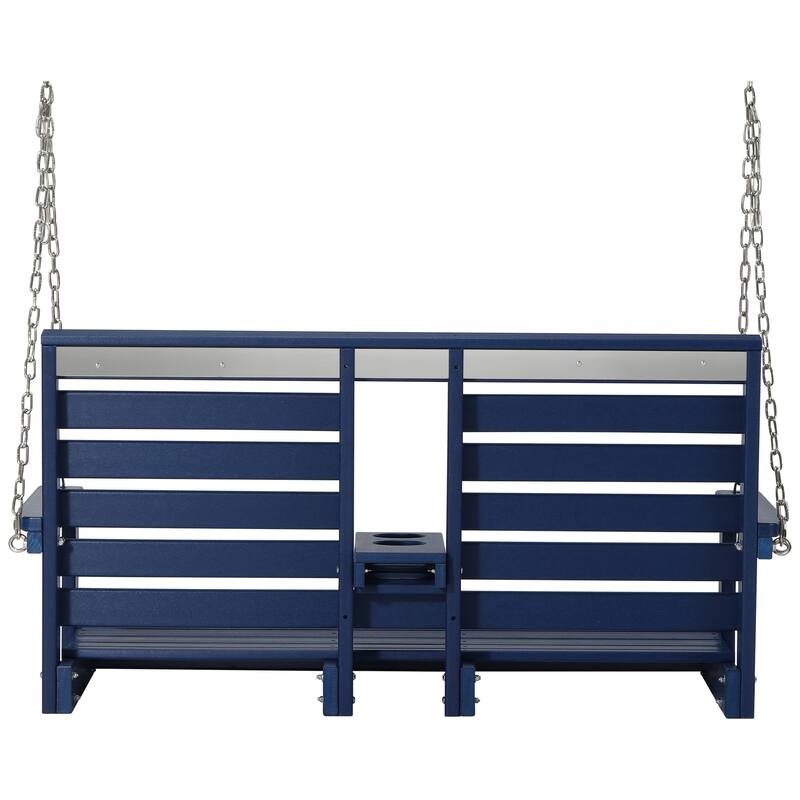 Nashville Poly 54 Inch Porch Swing with Folding Cup Holder