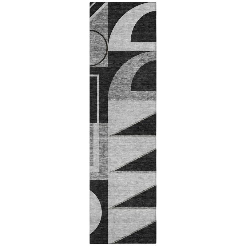 Machine Washable Indoor/ Outdoor Modern Crowley Chantille Rug