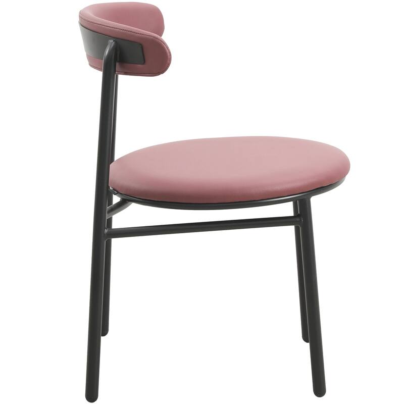 Lume Modern Dining Chairs Polyester Fabric Seat with Steel Legs by LeisureMod