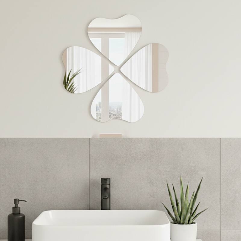 Small Decorative Wall Self Adhesive Shaped Mirrors - Set of 4 - Heart