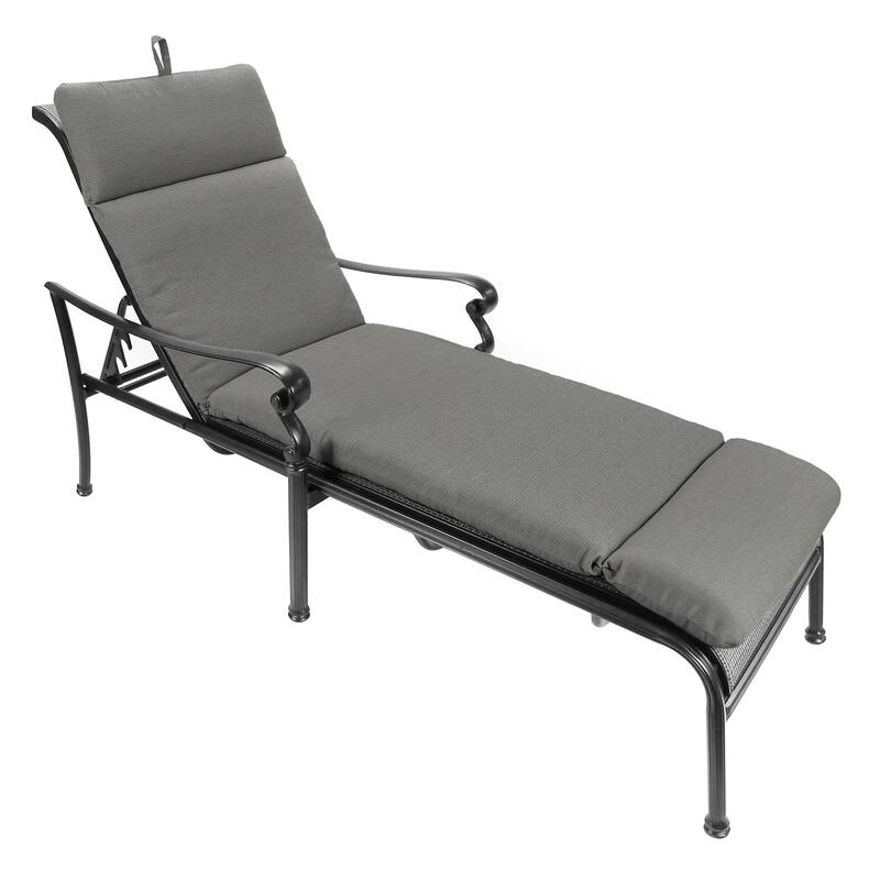 74" x 22" Outdoor Chaise Lounge Cushion with Ties and Loop - 74'' L x 22'' W x 5'' H
