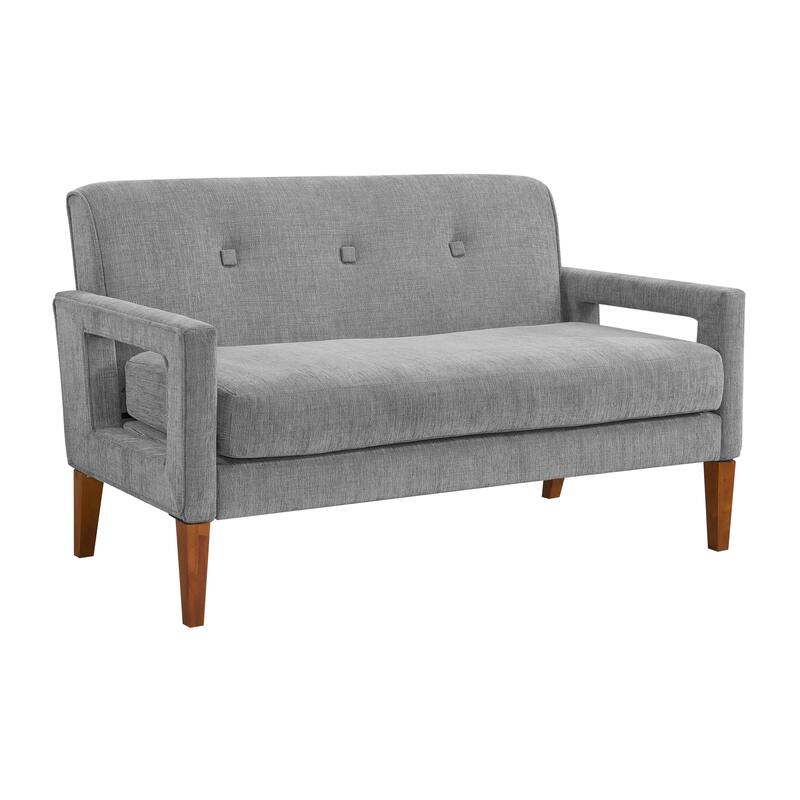 Vivian 55" Chenille Loveseat - Removable Cushion Cover with Zipper - Gray