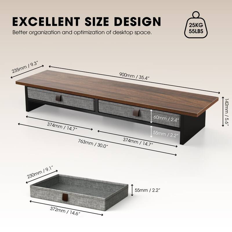 Fenge Dual Monitor Stand, 2 Tiers Monitor Riser for Desk
