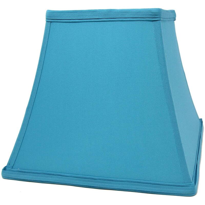 Silk Square Cut Lampshade, 5.25 inch Top, 9 inch Bottom, 8 inch Slant - Teal