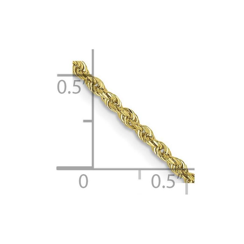 Curata 10k Yellow Gold 2.0mm D/C Quadruple Rope Chain Necklace (Lobster) Options: 16 18 20