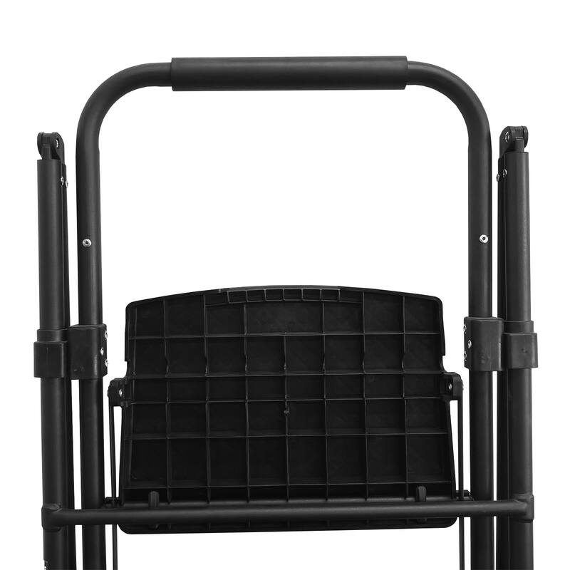 Black 6-Step Compact Metal Step Stool Ladder