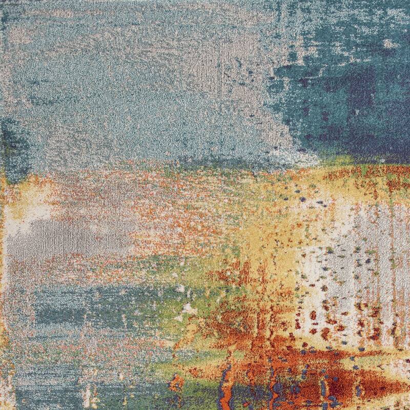 Domani Rustic Blues Distressed Sunset Area Rug