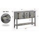 preview thumbnail 9 of 10, 48'' Solid Wood Console Table with Storage Drawers and Cabinets, Antique Grey