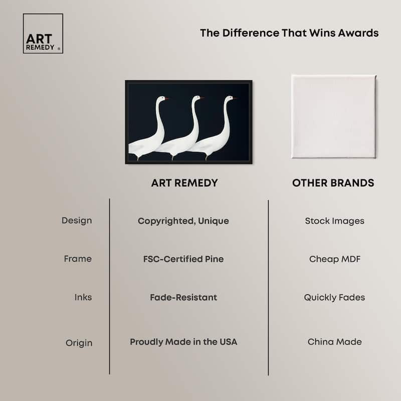Trio of Swans Canvas by Art Remedy
