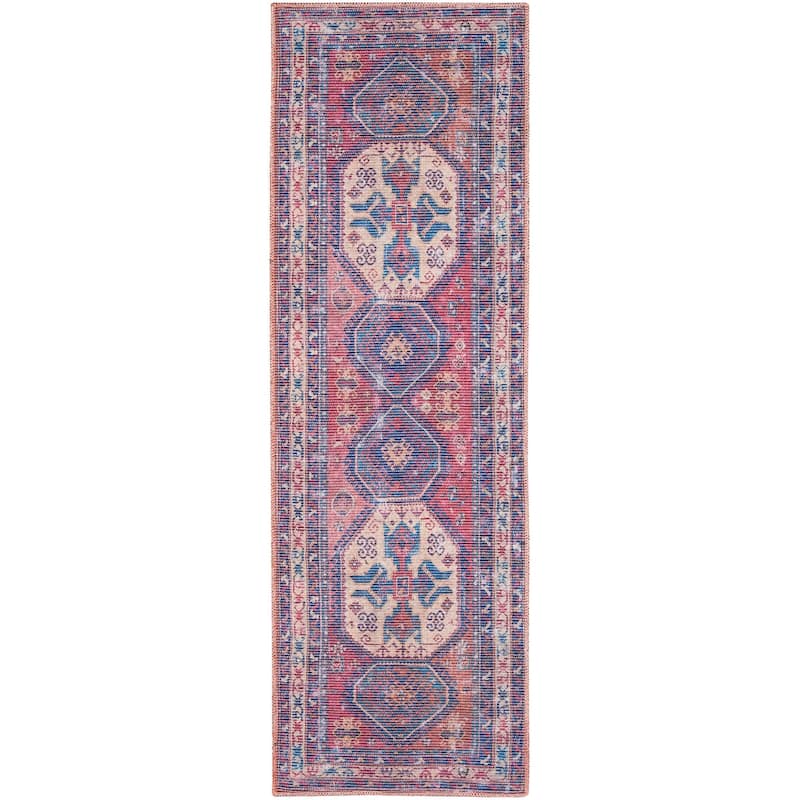 New Concept Washables Machine Washable Vintage Boho Medallion Area Rug