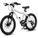 preview thumbnail 7 of 19, 20 Inch Kids Mountain Bike, 14 Inch Height Carbon Steel Frame, 7-Speed With Front Disc Brake And Rear V-brake White