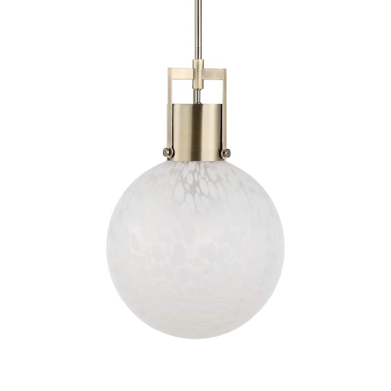 1-Light Glass Ceiling Pendant - 18.25" - White