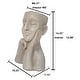 preview thumbnail 15 of 13, Speckled Beige Thoughtful Bust Head MgO Indoor/ Outdoor Statue Planter