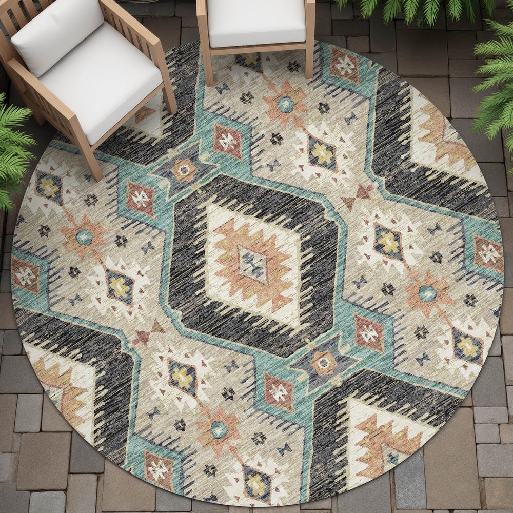 Machine Washable Indoor/Outdoor Southwest Global Chantille Rug