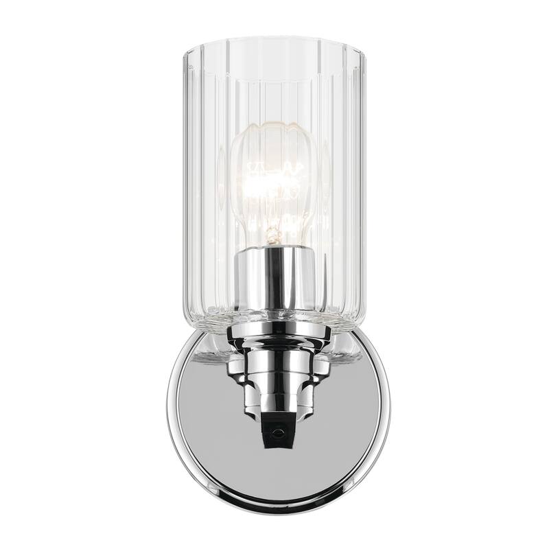 Kichler Lighting Gioe 9.5" 1-Light Wall Sconce with Clear Fluted Glass in Chrome