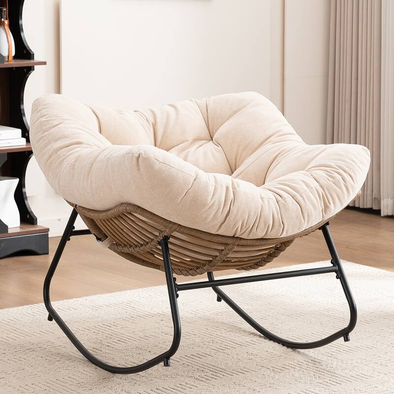 Chenille Soft Upholstered Modern Rocking Chair