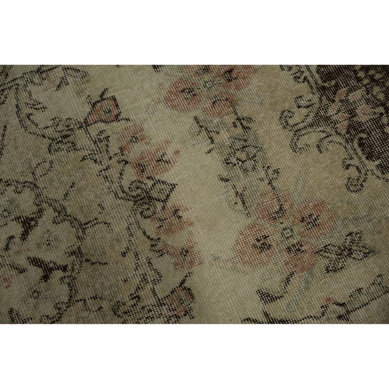 Hand Knotted Oriental 100% Wool Carpet Transitional Floral Beige & Ivories Anatolian Area Rug - 9' 8'' X 6' 3''