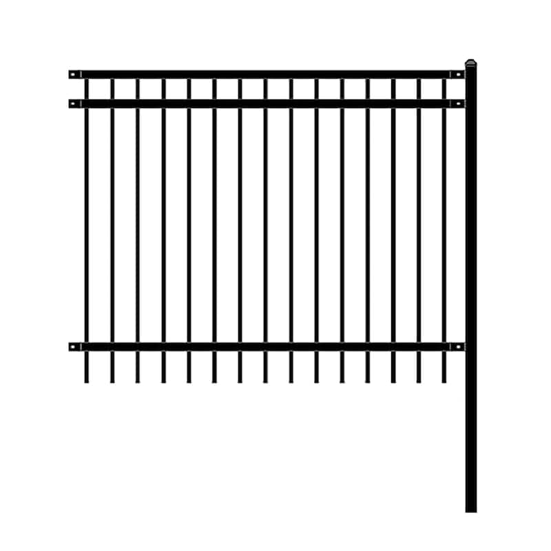 ALEKO Nice Style Self Unassembled Garden Yard Steel Fence 6'x4' Black