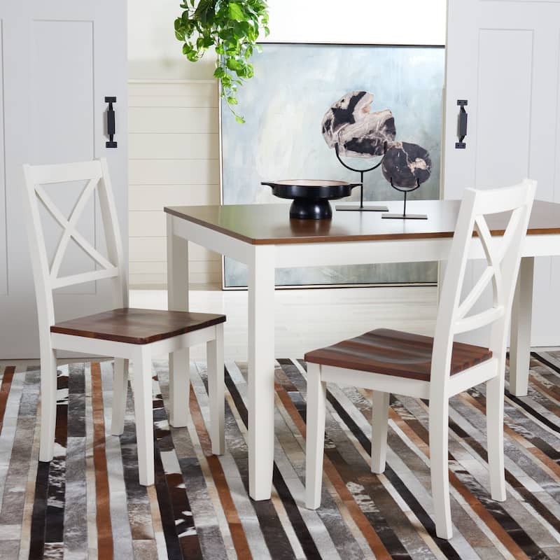 SAFAVIEH Lulla Farmhouse x-Back Dining Chair (Set of 2) - 18.4" W x 19.9" L x 37" H - 18Wx20Dx37H