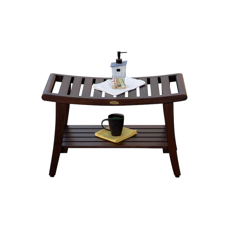 Harmony, 30", Teak Shower Bench, Teak Shower Stool, Teak Bench Shower, Wooden Shower Bench, Woodland Brown