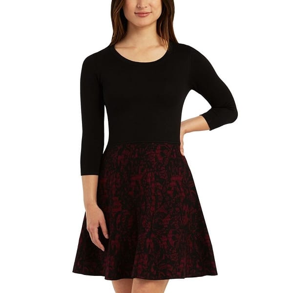 BCX Junior's 3/4 Sleeve Lace Skirt Sweater Dress - Color- Size Large BCX Junior's 3/4 Sleeve Lace Skirt Sweater Dress - Color- Size Large