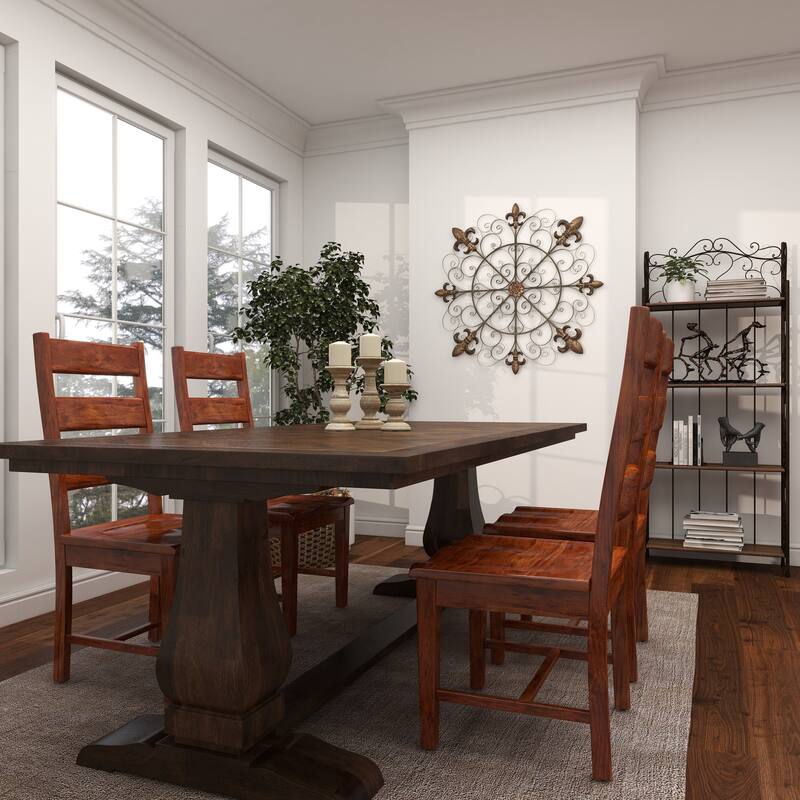 Brown Metal Medallion Fleur De Lis Home Wall Decor with Detailed Scrollwork