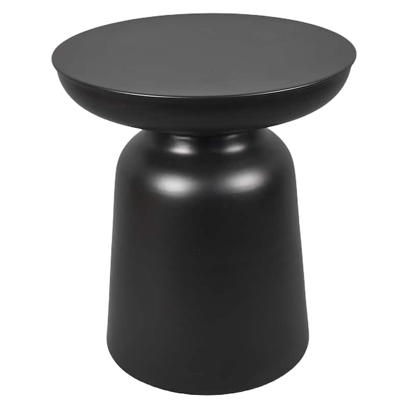 Handmade Metal Side Table - 19" - Matte Black