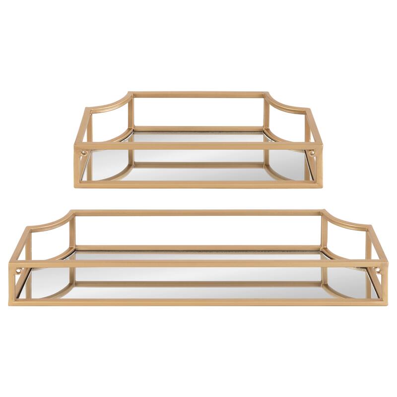Kate and Laurel Ciel Metal Wall Shelf Set - 2 Piece