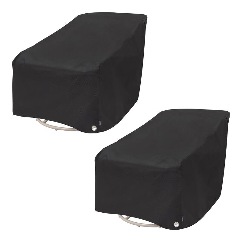 Modern Leisure Black Diamond Patio Swivel Chair Cover, 37.5"L x 39.25"W x 38.5"H, Black, 2-Pack - Black