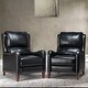 preview thumbnail 160 of 166, Brigida Multifunctional Modern Genuine Leather Nailhead Trim Recliner with Adjustable Footrest Set of 2 by HULALA HOME BLACK
