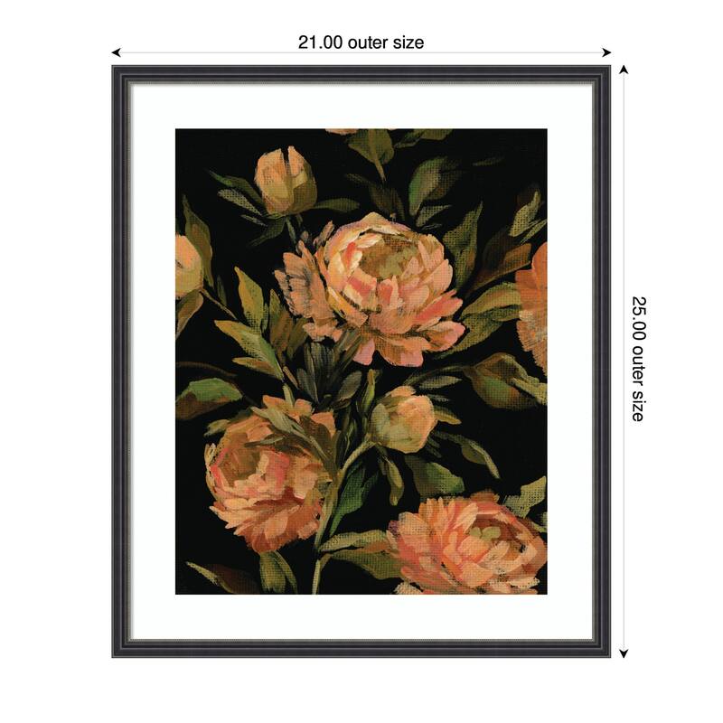 Kate and Laurel Framed Art Moody Floral 3 by Annie Quigley