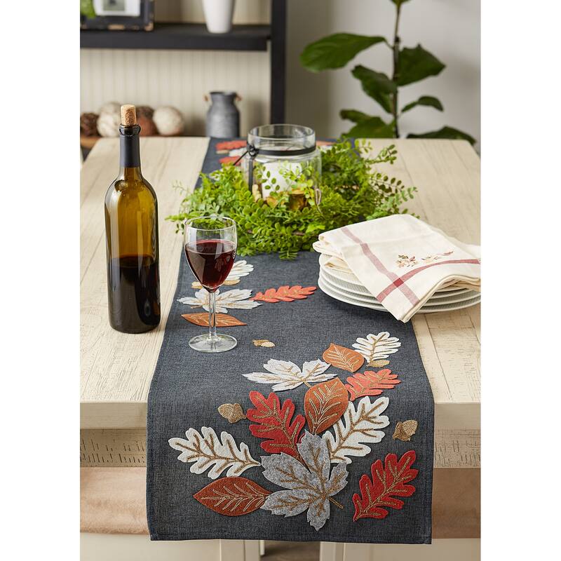 DII Embroidered Table Runner 14x70
