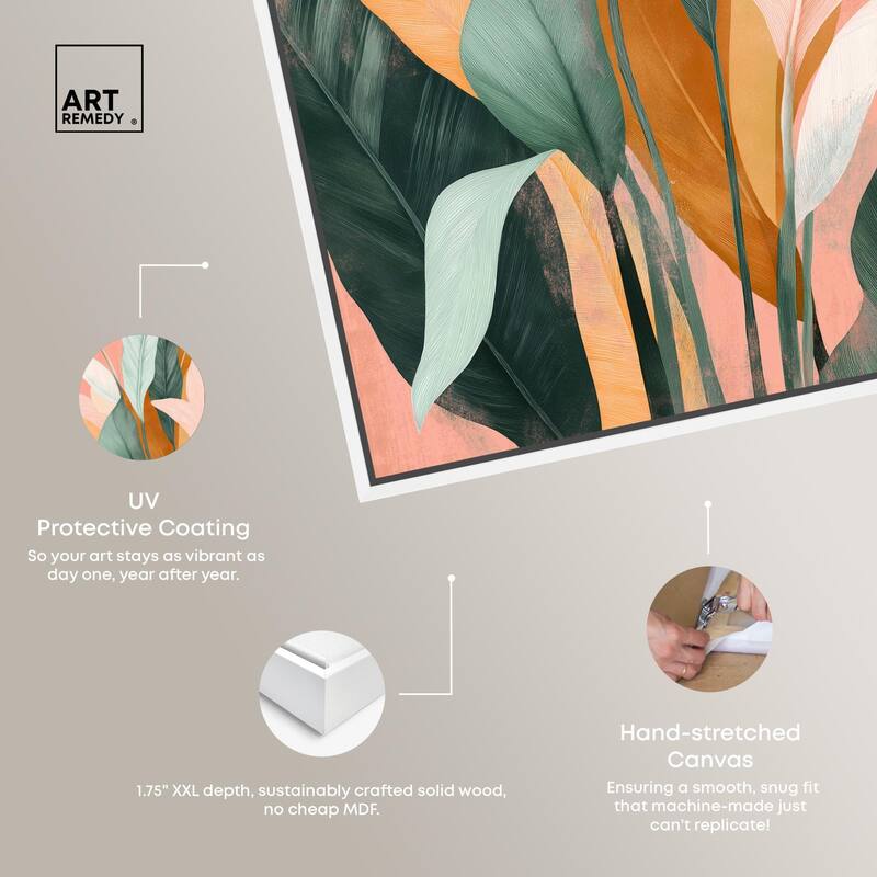 Peach and Palm Canvas by Art Remedy