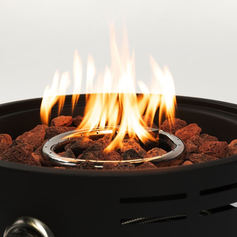 15 in Outdoor Portable Propane Fire Pit with Cooking Support