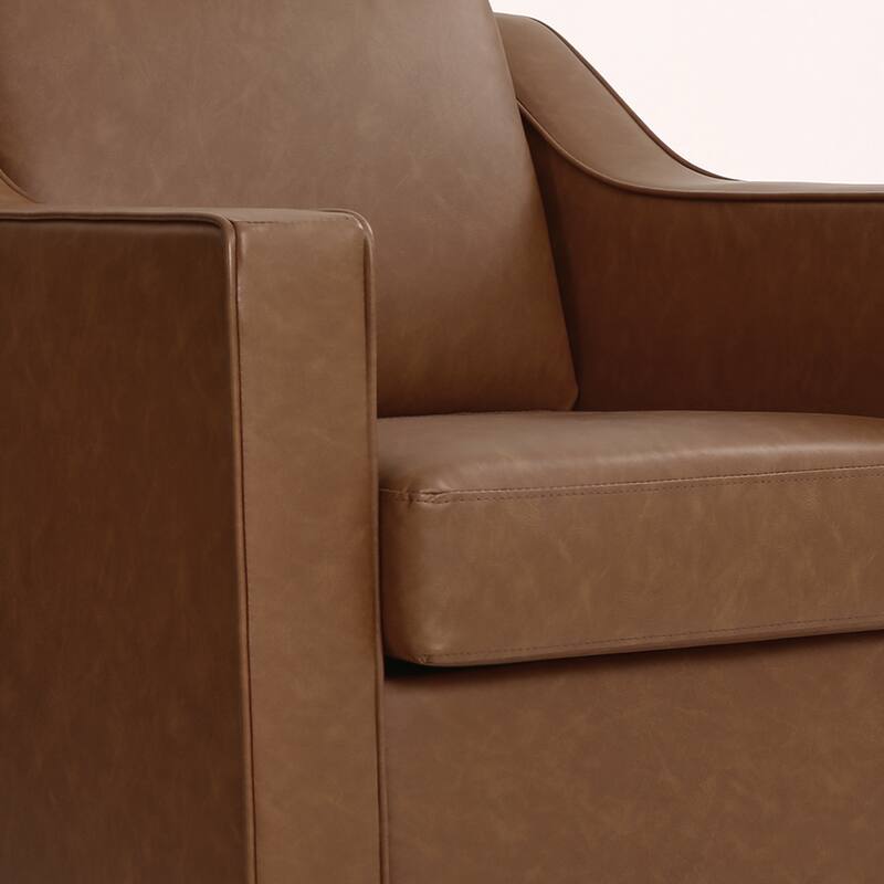 30'' W Vegan Leather/ Chenille Swivel Accent Chair