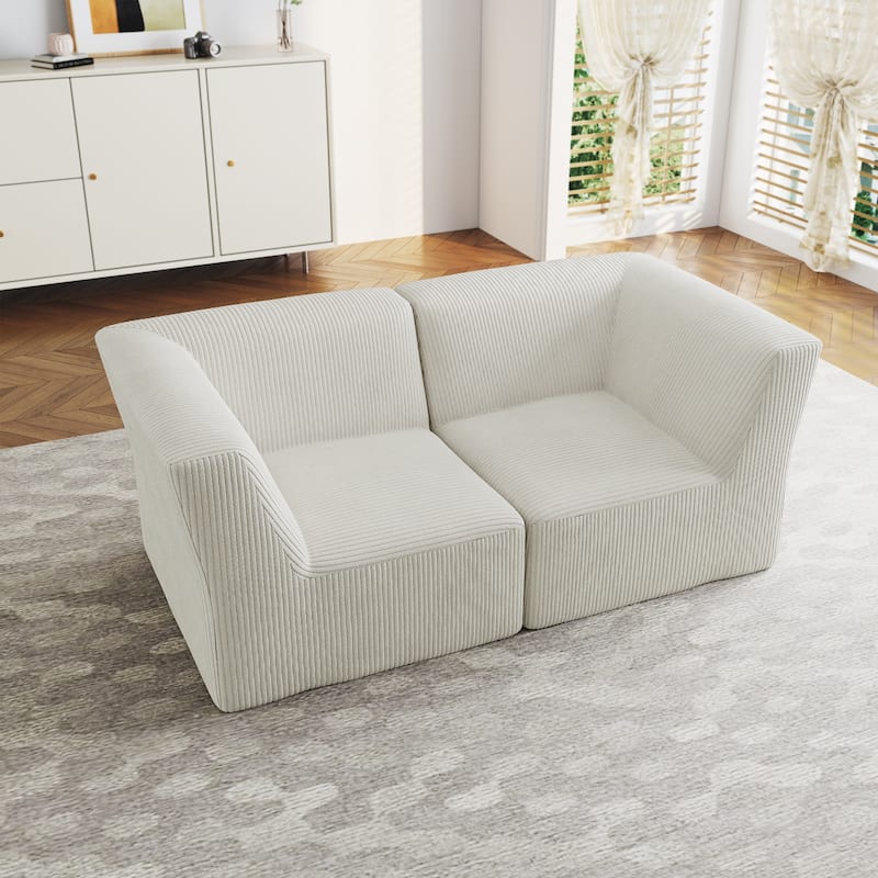 UIXE 71.5" W Deep Seat Comfy Loveseat Sofa For Bedroom - 71" W