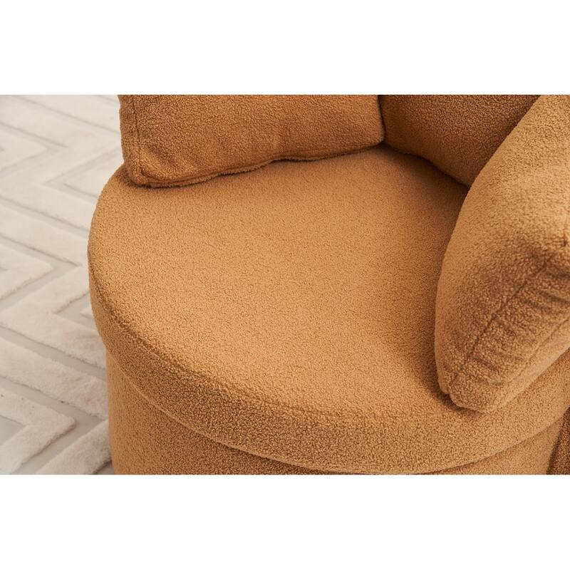 Teddy Fabric Swivel And Storage Chair