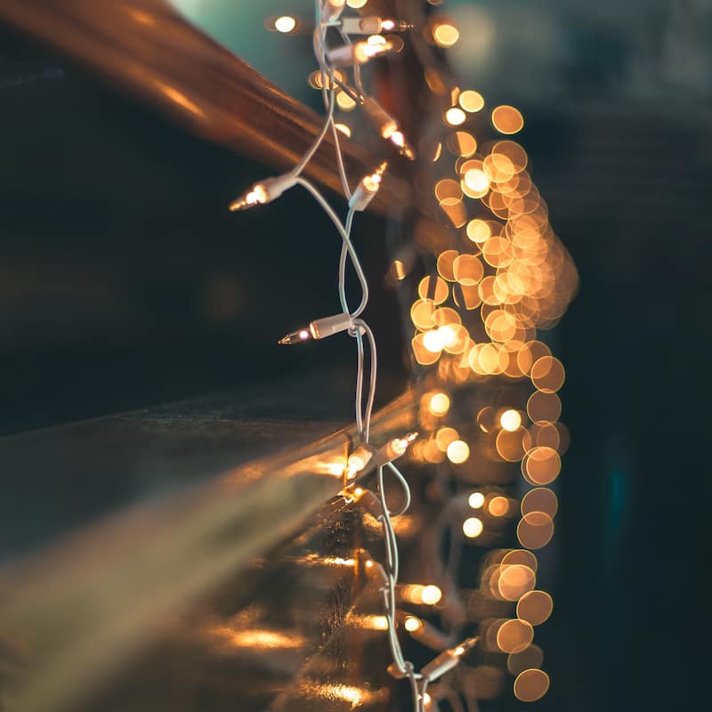 20-Count Clear Mini Christmas Light Set - 4 ft White Wire - 4'