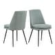 preview thumbnail 22 of 36, Saki Upholstered Dining Chairs (Set of 2) by iNSPIRE Q Modern Iron Grey Metal Legs - Blue Chenille Fabric