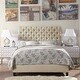 preview thumbnail 4 of 4, Calia Diamond Tufted Upholstery Chesterfield Platform Bed Beige - Full