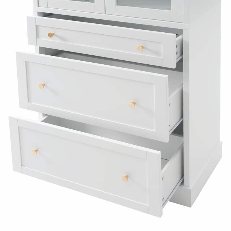 70.1" Modern High Freestanding Tall Bathroom Cabinet