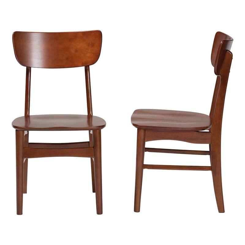 Netherlands Mid-century Modern Scandinavian Style Dark Walnut Bent Wood Dining Side Chair (Set of 2)