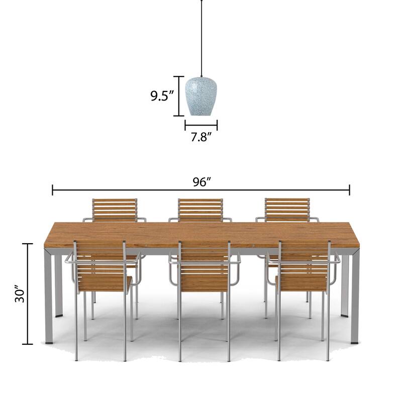 Carter River of Goods Black Metal and Glass 7.8-Inch Pendant Light with Adjustable Hanging Cord - 7.8" x 7.8" x 59.5"