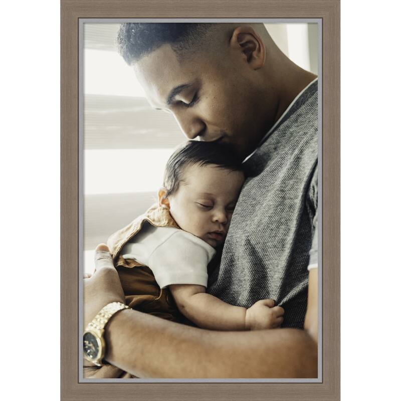 Eva Black Silver Narrow Framed Picture Frame, Photo Frame - 20x30 - Eva Brown Narrow
