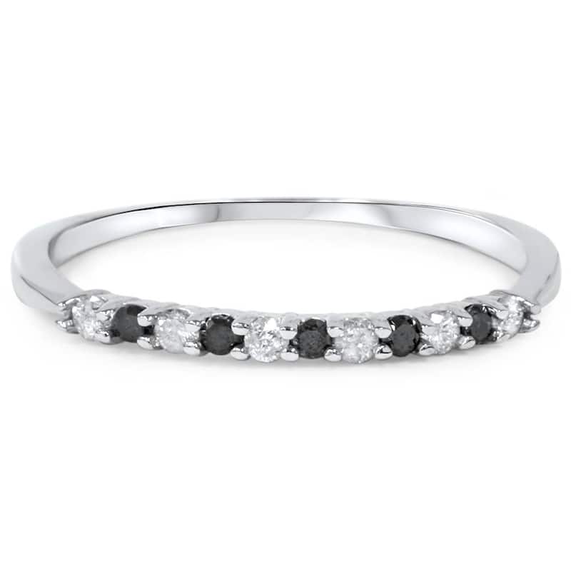 1/4ct Black & White Diamond Wedding Anniversary Ring