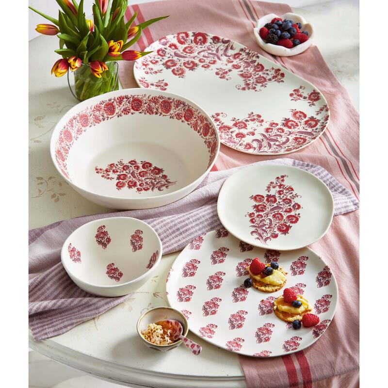 Jasmine Melamine Serving Bowl - 24oz Multicolor Everyday Bowl, Dishwasher Safe, 2.25" H x 6.5" L x 6" W