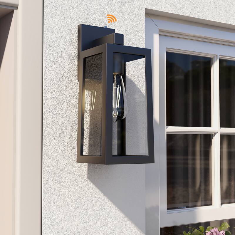 2 Pack 1-Light Outdoor Wall Lantern with Clear Glass